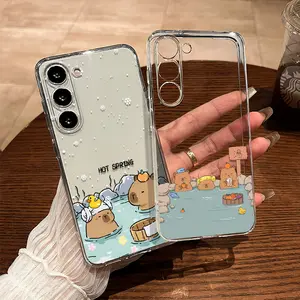 onsen capybara Phone Case for use with Samsung galaxy S25 ultra 5G S24 plus S23 FE S22 S21 S30 Samsung galaxy A73A72A71A55A54A53A52A51A35A34A33A25A24A22A16A15A14A13A12for  girlies cuteee critter breezy Shockproof phone case