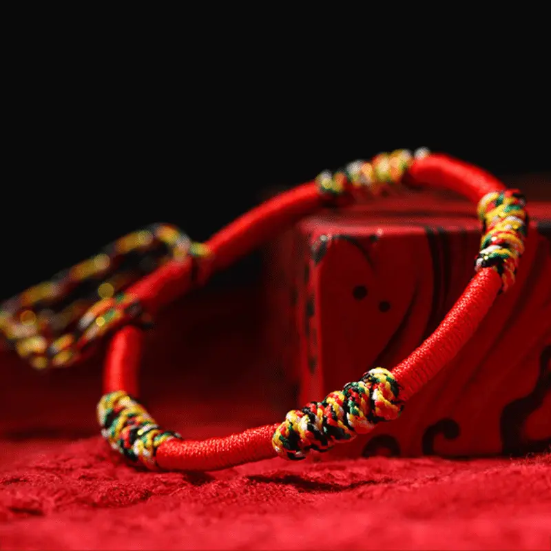 Lucky Buddhist Monk Bracelet - Simple Design with Colorful Beads - Ideal for Meditation and Relaxation Panchavarna Tibetan String