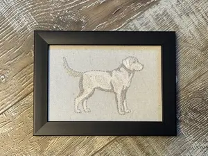 Yellow Labrador Retriever Dog Machine Embroidered and Framed! Unique Canine Charm Tabletop Decor for Home or Office! Other Designs and Breeds Available! Desktop Decoration Sign