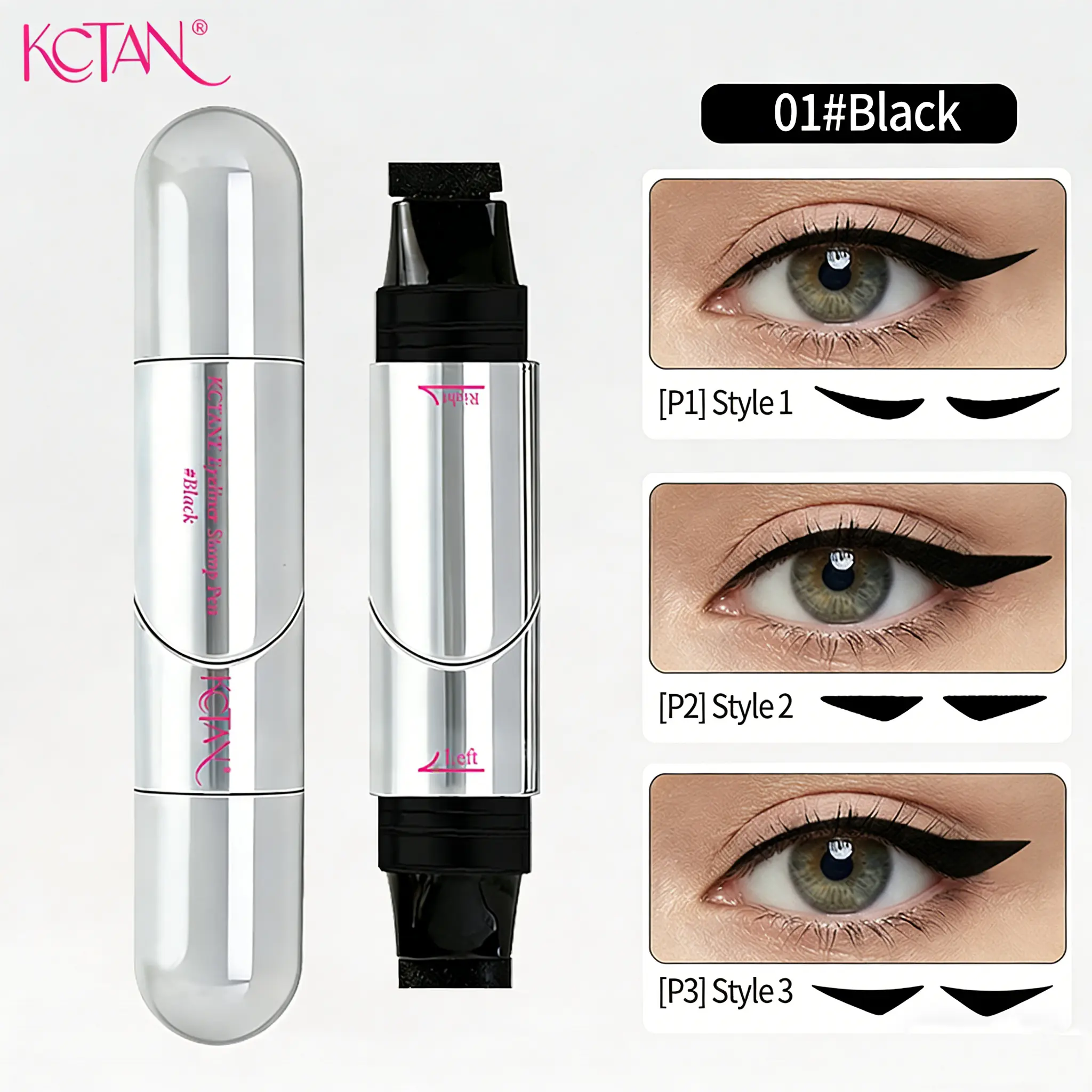 24H Long-Lasting Eyeliner Stamp Pen, Twist-Up Winged Liner Marker, Waterproof & Smudge-Proof Formula, Symmetrical Cat Eye Tool for Beginners, All-Day Wear Eye Makeup Essential
