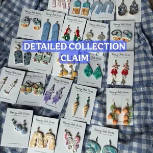 YOU CLAIM LIVE: Detailed Dangles polymer clay Collection for TikTok live polymer clay earrings hypoallergenic and stainless steel lightweight