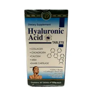DINA Beauty Collagen Antioxidants Hyaluronic Acid Tablets with Collagen Chondrotinum Calcium MSM & Shark Cartilage Dietary Supplement 30 Tablets of 500g Each
