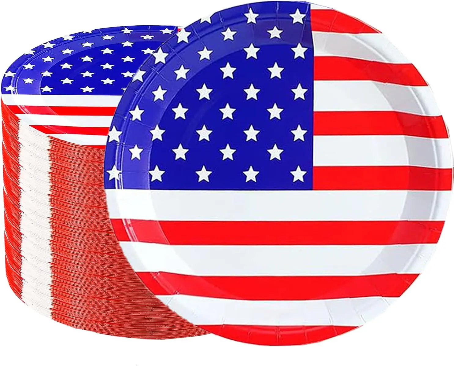 20Pcs 4th of July Paper Plates,4th of July Themed American Flag Patriotic Party Supplies,7inch American Flag Paper Plates,for Patriotic Party Veterans Memorial Day 4th of July Independence Day Decor