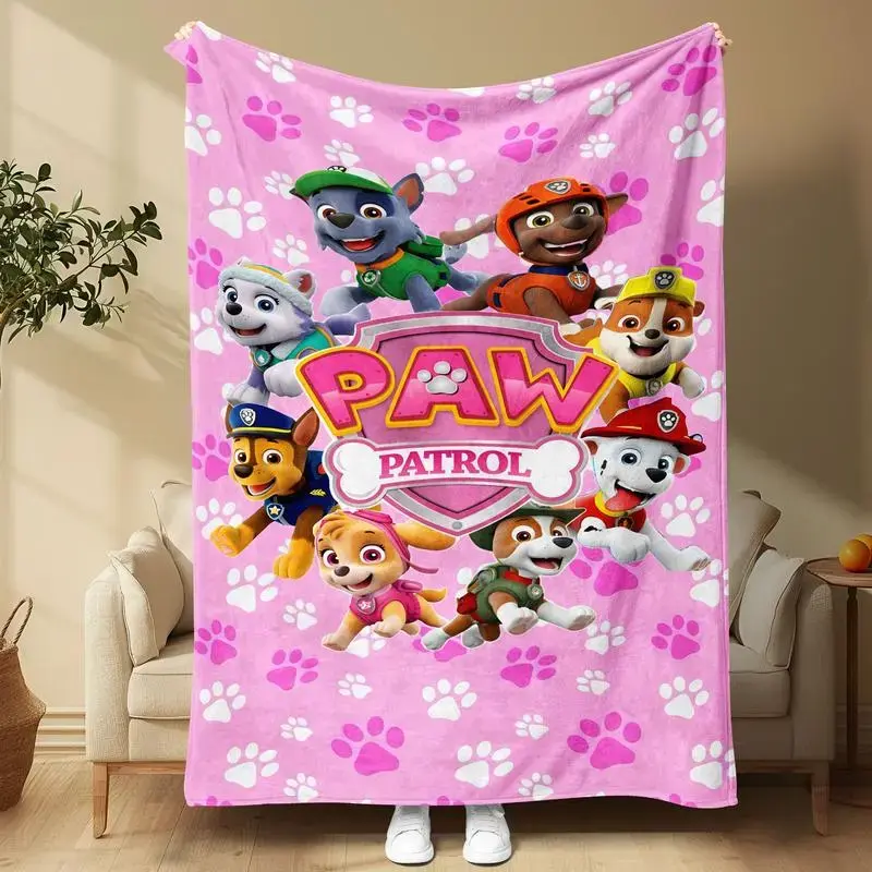 Paw Patrol Blanket, Soft Warm Plush Flannel Throw for Kids and Adults, Cozy Cartoon Blanket for Movie Nights, Bedroom Sofa Couch Daily Use, Cute Kids Room Bedding Gift