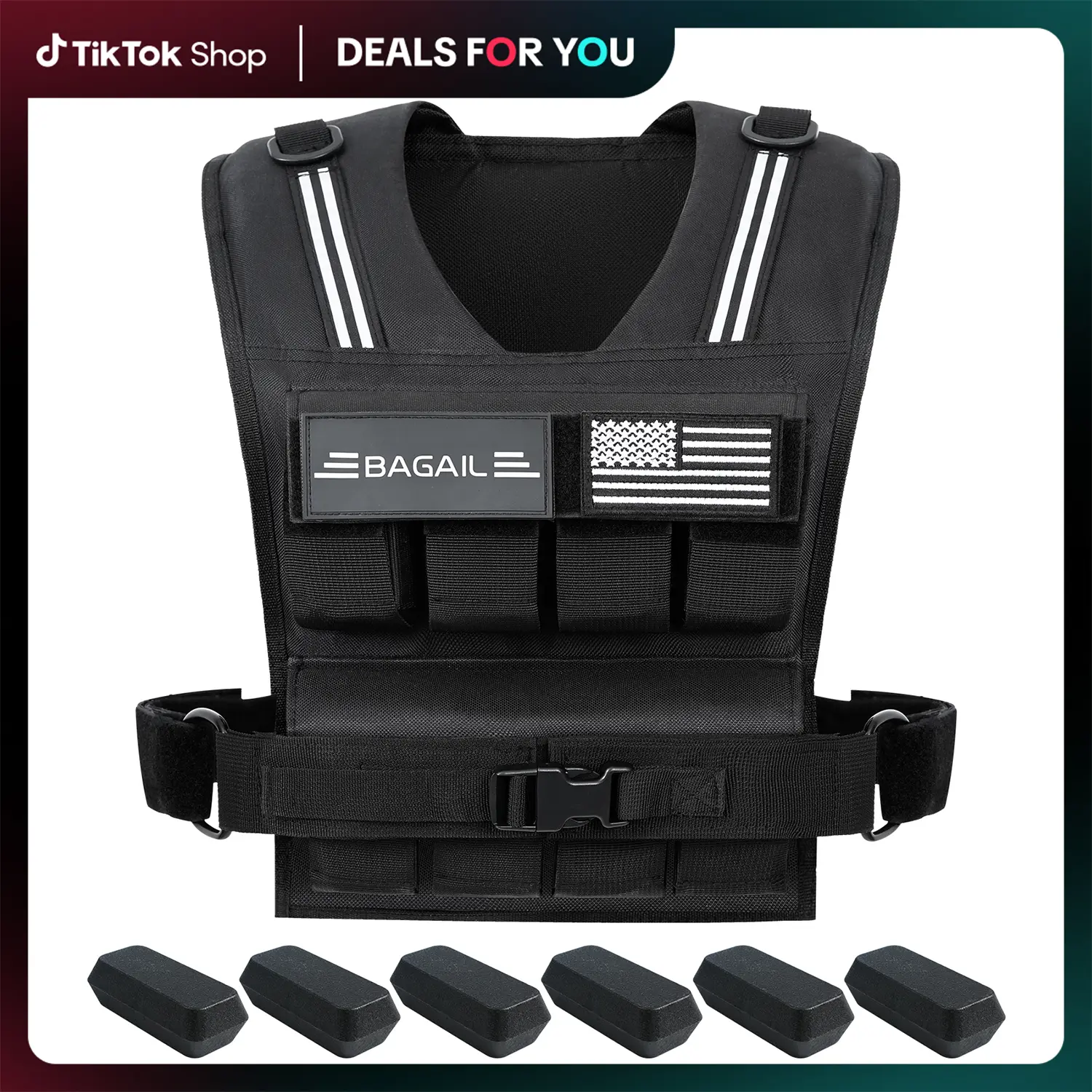 【Summer Wins】BAGAIL Adjustable Weighted Vest for Men & Women - 20lbs/30lbs/40lbs Removable Iron Weights, Heavy Duty Fitness Vest for Strength Training, Walking Running, Home Workouts