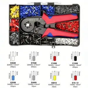 1200 PCS Ferrule Crimping Tool Kit with Hexagonal Ferrule Crimper Insulated Wire End Ferrules Terminals for household circuit