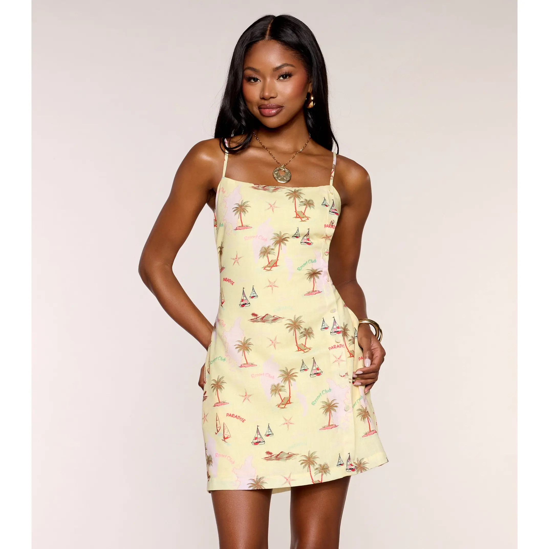 Coastal Getaway Printed Mini Dress