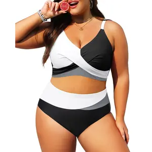 Tempt Me Plus Size Two Piece Swimsuit - Women High Waisted Bikini Set Tummy Control Bathing Suits Vacation Swimwear for Women SwimWeek  summervibes