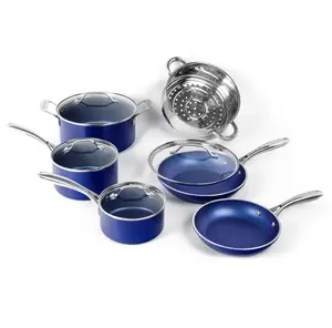 10 Piece Nonstick Cookware Set, Durable Pots and Pans Set with Stay Cool Handles, Oven Safe Kitchen Cooking Set for Everyday Use