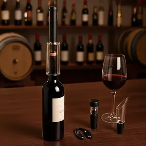 Air pressure pump bottle opener, easy cork remover, high-efficiency screw opener, ideal for wine lovers, and the perfect wine gift.
