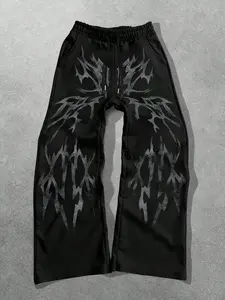 Men's Casual Loose Fit Print Sweatpants, Drawstring Waist Design with Pockets, Comfortable Wear for Daily, Relaxation, and Active Lifestyle