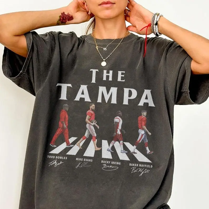Comfort Color Tampa Bay Walking Road Signatures Football Shirt, Baker Mayfield Gift For Fan Football Unisex