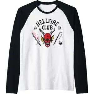 Movie Shirt Gift For Fans TV Series Unisex 3/4 Sleeve Baseball Tee Hellfire Club Design