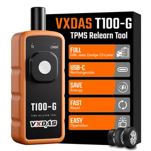 [For GM Jeep Dodge Chrysler] VXDAS T100-G TPMS Relearn Tool, USB-C Rechargeable Tire Sensor Reset & Activation Tool for Chevrolet Buick Cadillac GMC Jeep Dodge Chrysler Vehicles, Car Accessories