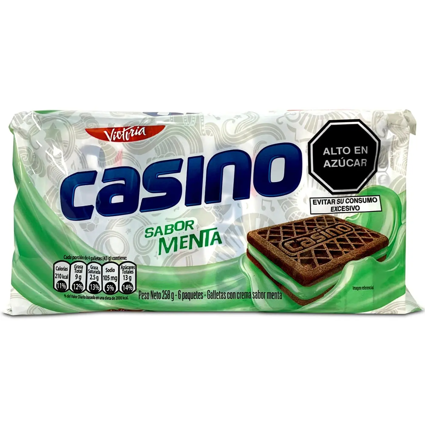 Victoria Casino Mint Cream Cookies, 10 oz Peruvian Snacks, 2-Pack