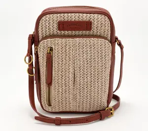 American Leather Co. Raffia Cleveland N/S Crossbody