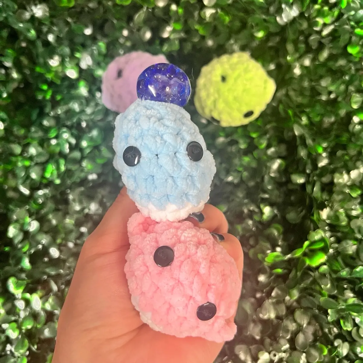 Crochet Whale Stress Ball - Handmade Stress Relief Toy