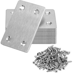 10pcs Stainless Steel Flat Panel Fastening Board, High Strength Heavy Duty Thickened Parts for Smooth Surface Attachment, Includes Hex Cap Screws