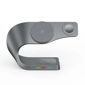 3-in-1 Magsafe Wireless Charger – Magnetic Phone Stand for Desk