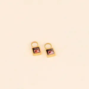 July Birthstone Huggie Hoop Charms