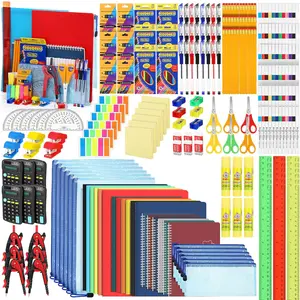 6 Set Operation Christmas Items School Supplies Bulk Donation Set Stationary  for Middle High College Students Essentials Bundle Includes Folders Notebooks Pen Calculator and