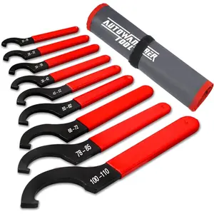 9 count Coilover Spanner Wrench Set, Adjustable Shock Wrench Universal Carbon Steel Spanners for  Coil Over Shock Adjustments