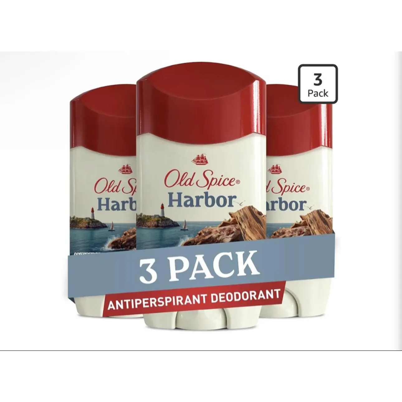 Old Spice Harbor Antiperspirant & Deodorant for Men 24/7 Sweat Odor Protection Freshness Long Lasting Scent Gentle on Skin Dry Feel 2.6 oz Pack of 3