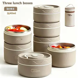 304 Stainless Steel Insulated Lunch Box, Stackable Portable Food Container with Handle, Microwave Safe Reusable, Sealed Thermal Bag for Office School Outdoor Camping