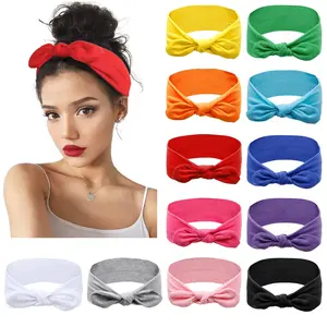 12 Pack Bow Headbands for Women,Headwraps Hair Band Set,Knotted Headband,Rabbit Ears Stretchy Turban Head Wraps,Fashion Headbands Sport Cute Hair Accessories,Christmas Party Gifts,Hand Tools Kits