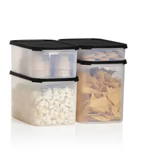 Tupperware Modular Mates Rectangular Containers - Airtight Food Storage Containers for Snacks Cereal Pasta & More - Clear Design for Easy Organization 8.5 c 18 c 27.5 c & 37 Cups; Set or Single containers