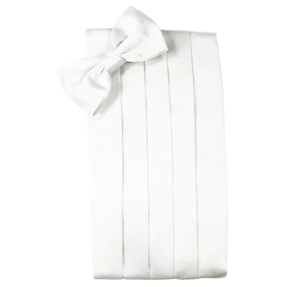 White Luxury Satin Cummerbund