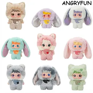 ANGRYFUN Mi Bunny & Hulala Goodbye Nightmare Plush Keychain Blind Box Figures – Healing Dream Series Cute Stuffed Animal Charms Mystery Collectible Bag Decor Birthday Gift Single Box (Free Random Cute Acrylic Keychain)