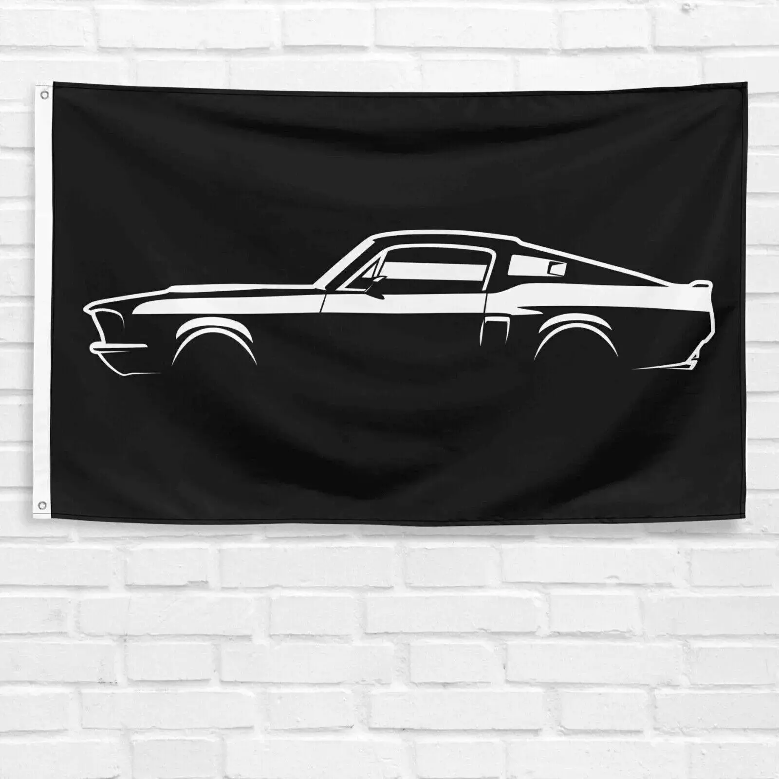Unbranded & Handmade 3x5 ft Polyester Vibrant Print Flag Banner, Wall Hanging Backdrop for 1967 Mustang Shelby GT500 Enthusiasts, Dad Gift, Wall Decor Flags, Birthday Gift Ideas, Grandpa, Single Sided