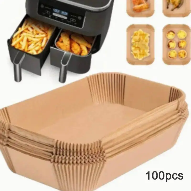 Disposable Air Fryer Liner, Household Bundle Kitchen Accessories Non-stick Parchment Paper, Disposable Design, Rectangle Sheet Liner Cookware for Air Fryer, Household Kitchen Products, Kitchenware