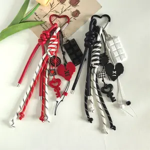 Maximalist Miu-Style Bag Pendant, Cute Macaron Color DIY Handmade Lanyard Keychain, Y2K Aesthetic Fashion Ornament, Personalized Handbag Accessory for Women
