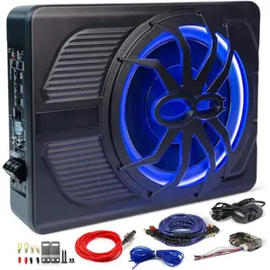 2025 Outdoor Upgraded 10" 1200W SlimUnderSeat Powered Car Subwooferwith Colorful LED Ambient Lights, Car/Truck Audio Sub Built in Amplifier OutstandingHeat Dissipation,Powerful BassforPassionDrInches 800 Watts Slim Under Seat Powered gift birthday road tr