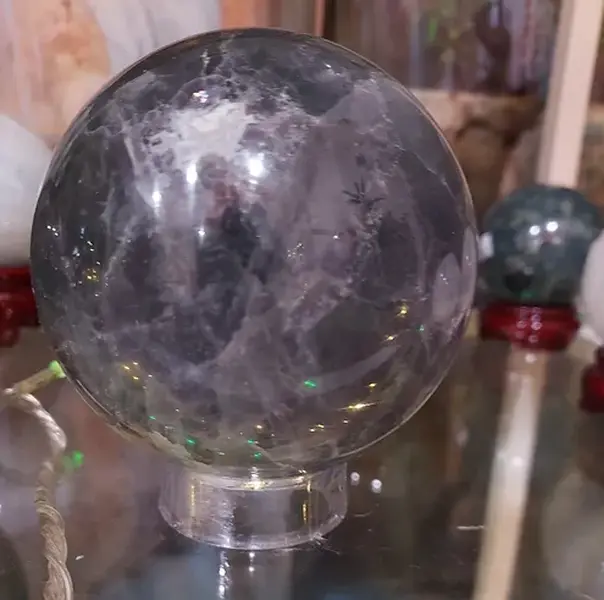Large Fluorite Crystal Sphere - Elegant Design with Translucent Finish, Ideal for Home Decor and Spiritual Practices