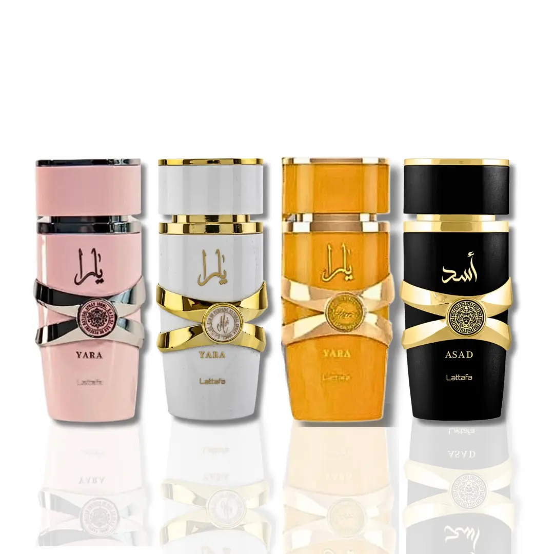 Lattafa Bundle | Yara + Tous + Moi + Asad | Unisex Fargrance | 100 ML - 3.4 OZ | Eau De Parfum | Tropical - Floral & Coconut