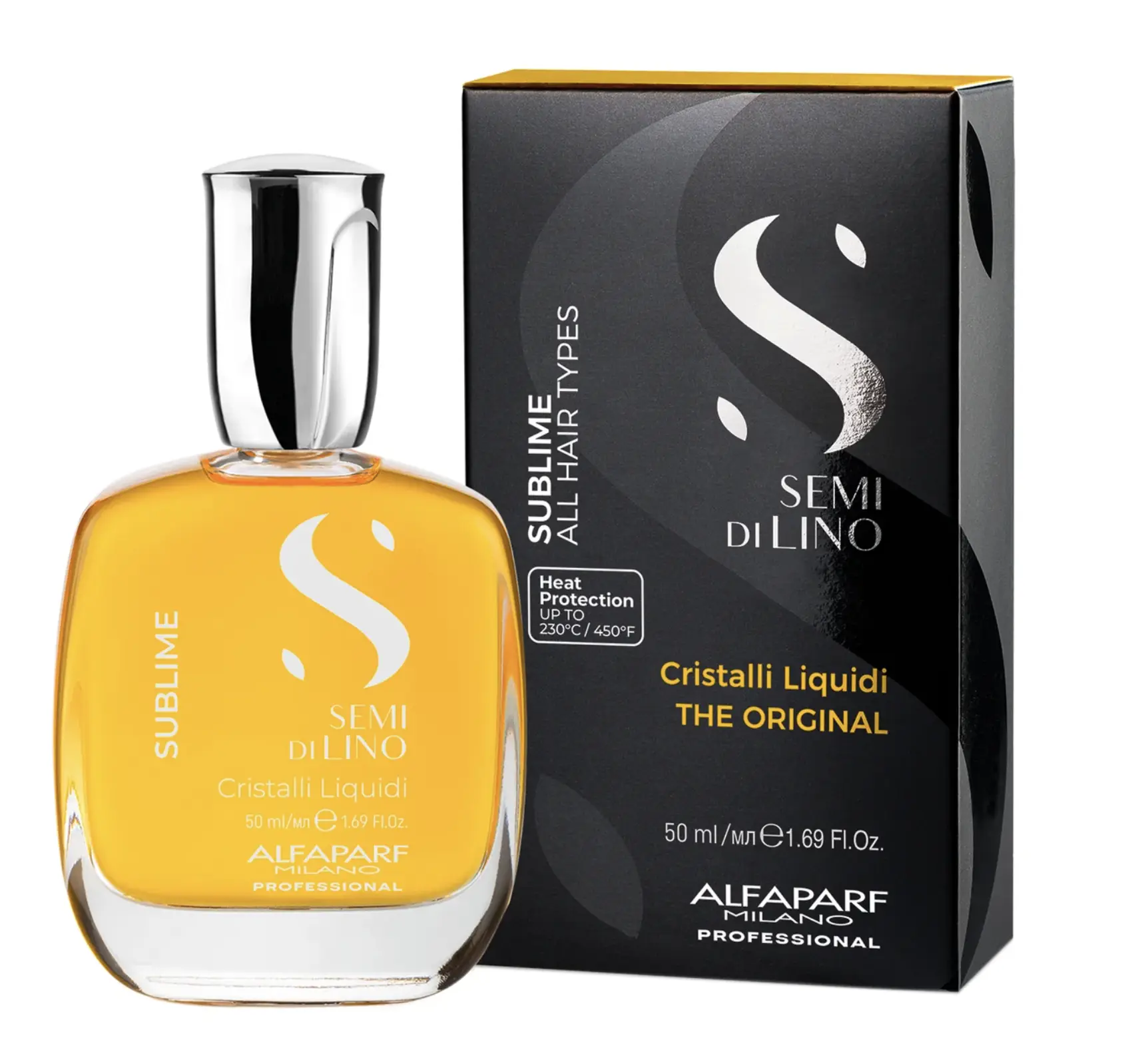 Semi di Lino Sublime Liquid Cristalli Hair Serum - Lightweight Daily Hair Oil Treatment with Thermal Protection, Silky Moisture, Plant Extracts for Hydration