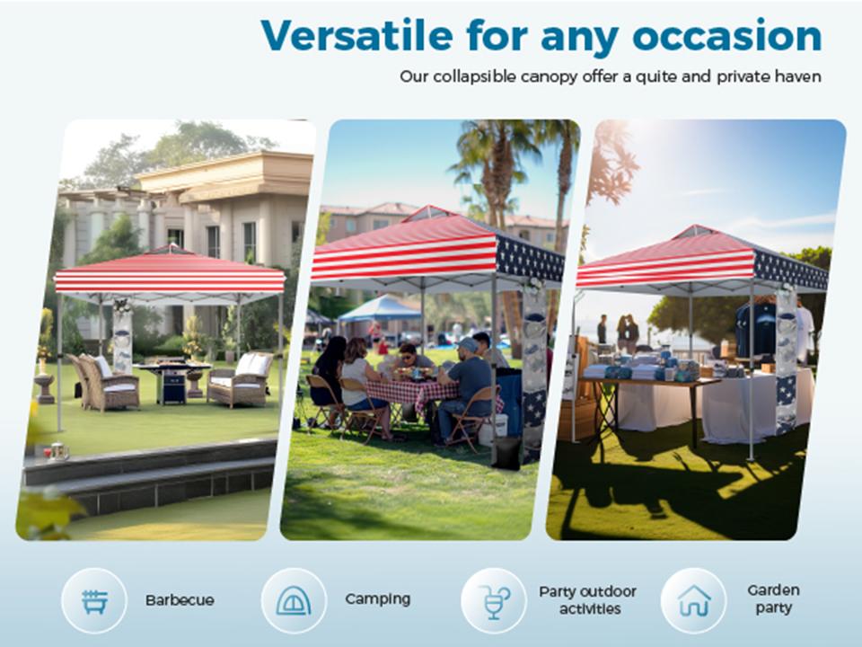 [Waterproof & UV-Resistant] PHIVILLA 10x10ft Pop-up Canopy Tent, Instant Portable Canopy Tent Outdoor Gazebo, One-Push-To-Lock Outdoor Gazebo with Roller Bag