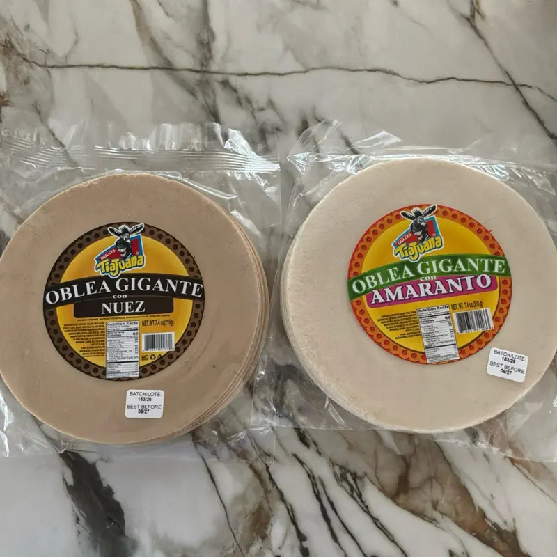 wheat flour wafers large pecan or amaranto