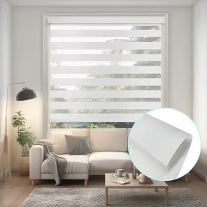 Manual Zebra Blinds (Width 57"-95"), White Light Filter Fabric,  Lift cord Horizontal Curtains for Living Room, Kicthen, Kids Room