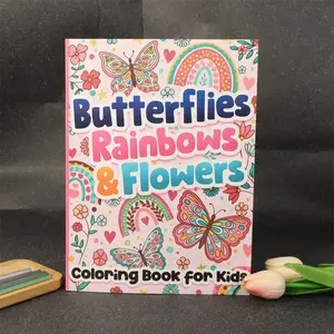 Luxury Thick Paper Coloring Book, Double-Sided Print, Pearl Paper Cover, Butterfly-Themed Kids' Art Journal, Ideal School & Holiday Gift