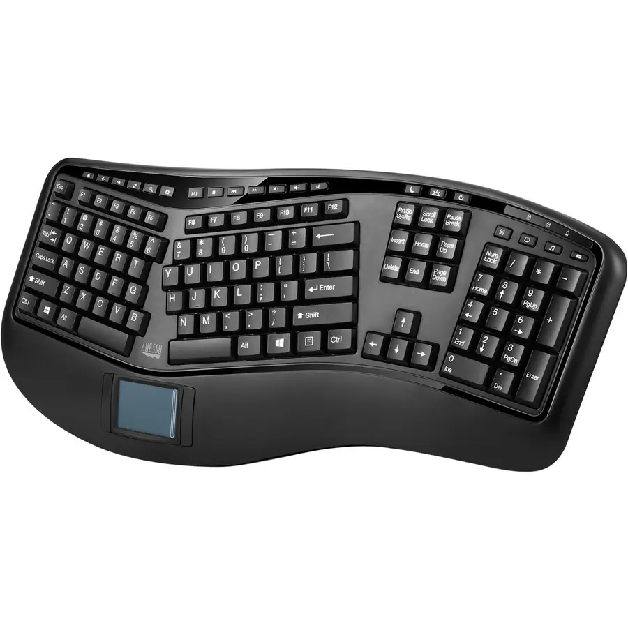 Adesso Tru-Form 4500 Wireless Ergonomic Touchpad Keyboard