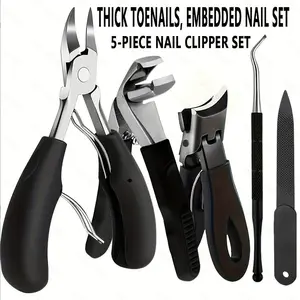 Professional Toe Nails Clipper Set, 1 Set Stainless Steel Concave Blades Toe Nails Clipper Set, Manicure & Pedicure Tools for Men and Women, Nail Care Tool