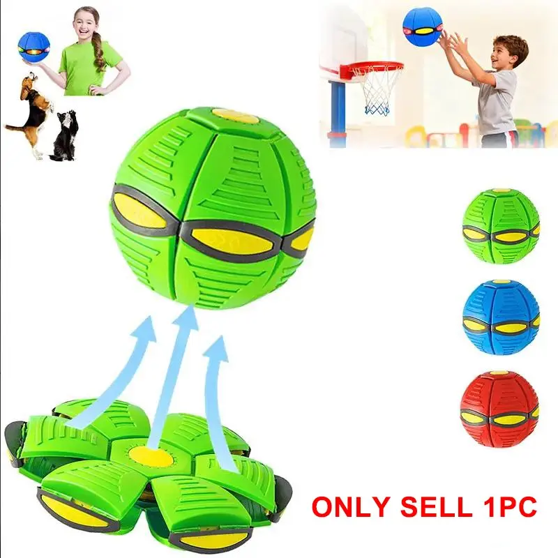 Kids Bouncing Ball, Bouncy Ball, Magic Flying Saucer Deformable Ball, Super Elastic, Anti‑crushing & Anti‑drop, Interactive Entertainment Ball, Ideal for Parent‑child Interaction and Multiple Scenarios, Flying Orb Ball