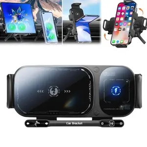 Wireless Charging Car Mount Holder, Wireless Car Charger, Foldable Screen Compatible, 90 Degree Rotation, 15w Output Power, Fast Charging Solution, Universal Smartphone Accessory