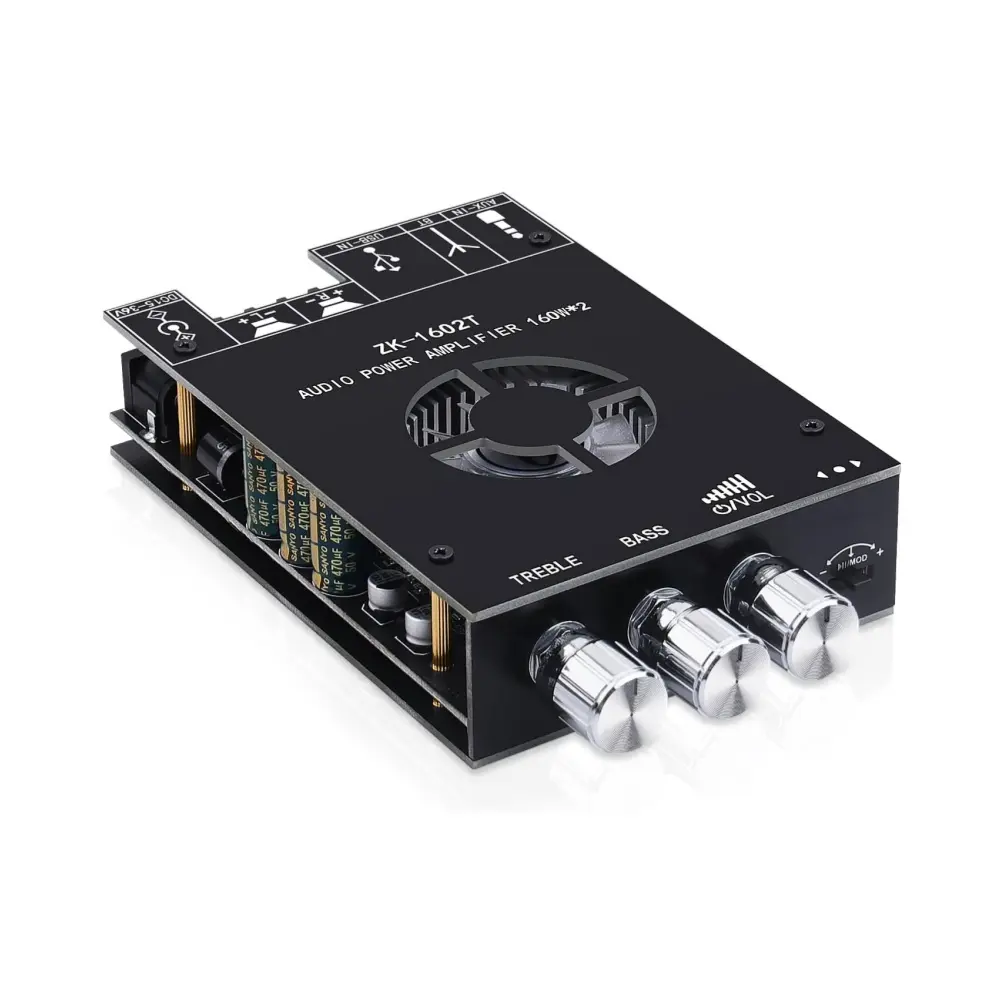 あいページ Audio Amplifier Board, ZK-1602T Bluetooth 5.0 Power Amp for Home