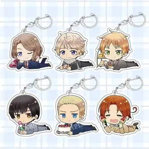 Hetalia Axis Powers Acrylic Keychain, Cartoon Figures Ludwig Wang Yao Ivan Braginsky Francis Keyrings Fans Jewelry Gift New, Kawaii Bag Accessory