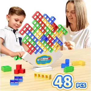 48 Pcs Game Gifts, Balance Stacking Blocks Game,Perfect for Family, Parties, Travel,Boys Girls Gifts,Novelty Toy Gift for Kids or Friends